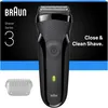 Image de Braun Rasoir Electrique A Barbe Homme Series 3 300S A Grille, Gris, Etanche, Lames Flexibles Pour Bien Raser Le Visage, 5 Sabots, Tondeuse Centrale Et 2 Eléments De Rasage