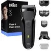 Image de Braun Rasoir électrique série 3, 3 lames flexibles, accessoire tondeuse à barbe, + 5 peignes, rasoir sec pour homme, conçu en Allemagne, 300BT, gris