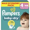 Image de Pampers Baby-Dry Taille 4, 108 Couches, 9kg-14kg, Une Nuit Confortable Jusqu’À 100% Sans Fuites