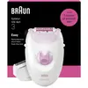 Image de BRAUN SILK-EPIL 3 SE3-031 - Épilateur Électrique Filaire pour Épilation Sèche et Humide - Blanc / Rose