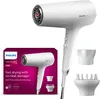 Image de Philips 5000 Series - sèche-cheveux, technologie ThermoShield, ionique, 2 100 W, blanc, avec concentrateur et diffuseur de volume, modèle BHD500/20