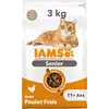 Image de IAMS Advanced Nutrition - Croquettes pour Chat à partir de 11 Ans - 100% Complètes et équilibrées - Au Poulet - sans OGM Colorants Arômes Artificiels - Sac refermable de 3 kg