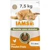 Image de IAMS Advanced Nutrition - Croquettes sans Céréales pour Chat Adulte - 100% Complètes et équilibrées - Au Poulet Frais - sans OGM Colorants Arômes Artificiels - Sac refermable de 7,5kg