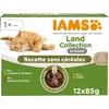 Image de IAMS Delights Land Collection Nourriture Humide pour Chat sans céréales   Multipack avec Viande, variétés en Sauce, Nourriture Humide sans céréales pour Chats à partir de 1 an, 12 x 85 g