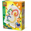 Image de SES Creative | Tableau Mosaïque Compact | 100 Broches Multicolores + Socle Perforé Réutilisable | Activité Manuelle Motricité Fine | Jouet Éducatif Sans Colle 3-6 Ans | CO  Neutre | 14046