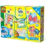 Image de SES Creative My First - 3 en 1 Peinture au Doigt, Coloriage et Formes Autocollantes | Activité créative bébé | 3 en 1 | Lavable | pour les enfants | Plusieurs couleurs