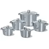 Image de BK Conical+ Set de 5 Casseroles en Acier Inoxydable Brossé avec Couvercles, Adapté à l'Induction, Four et Rôtisserie jusqu'à 230C, Lavable au Lave-Vaisselle, Poignées Stay-Cool, Sans PFAS, Argent