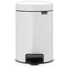 Image de Brabantia 112126 New Icon Poubelle à Pédale Acier Inoxydable Blanc 17 x 23,5 x 26,4 cm 3 L