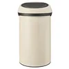 Image de Brabantia - Touch Bin 60L - Grande Poubelle pour la Cuisine - Ouverture Soft-Touch - Bordure de Protection - Poignées Robustes - Recyclage Facile - Sacs Poubelles Inclus - Soft Beige - 40 x 40 x 71 cm