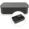 Image de Brabantia Boîte à lunch en plastique Make & Take Bento (2 L), compartiments amovibles pour séparer les aliments, couvercle à clips, gris foncé, 25,5 x 16,7 x 6,2 cm
