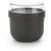 Image de Brabantia - Pot à Encas Make & Take 0.5L - avec Récipient à Garnitures à Visser (180 ml) - Étanche - Grande Ouverture - Convient pour le Congélateur, le Lave-Vaisselle & le Micro-Ondes - Dark Grey