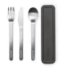 Image de Brabantia - Set de Couverts avec Étui Make & Take - 3 pcs: Couteau, Cuillère & Fourchette - Design Compact Hygiénique - Acier Inoxydable - Lavable au Lave-Vaisselle - Kit de Voyage - Dark Grey