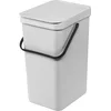 Image de Brabantia Poubelle Sort & Go 16L (Gris clair)   Système de tri des déchets avec poignée de transport, couvercle amovible et à ouverture permanente   Poubelle cuisine à nettoyage facile sans rebords