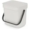 Image de Brabantia Poubelle Sort & Go 3L (Gris clair)   Système de tri des déchets avec poignée de transport, couvercle amovible et à ouverture permanente   Poubelle cuisine à nettoyage facile sans rebords