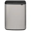 Image de Brabantia Poubelle Bo Touch 2x30L (Gris clair)   Poubelle cuisine 2 bacs à ouverture automatique soft-touch   Système de tri des déchets avec seau amovible   Sacs-poubelle PerfectFit gratuits inclus