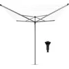 Image de Brabantia - Séchoir Rotatif Topspinner - Etendoir Linge - Antidérapantes - Résistantes aux UV, 50 m - Rotation Fluide - Compatible avec Les Cintres - Tube en Plastique - Gris Métallique - ø 295 cm