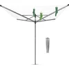 Image de Brabantia - Séchoir Lift-O-Matic - Etendoir Linge Extérieur - Antidérapantes - Résistantes Aux UV, 60m - Rotation Fluide - Pratique - Douille en Métal Ã  Planter dans Le Sol - Gris Métallique - 295cm