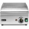 Image de HENDI Plancha à griller électrique lisse, plaque de cuisson, grill barbecue avec tiroir à graisse amovible, température jusqu’à 300°C, 230V, 2000W, 326x445x(H)226mm, inox