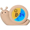Image de Alecto BC110BE Simon -Reveil Enfant, Reveil Enfant Educatif Jour/Nuit, Horloge Enfant Réveil éducatif pour Enfants - Veilleuse - Escargot, Taupe
