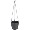Image de Elho Brussels Suspension 18 - Pot De Fleurs pour Intérieur - Plastique 100% recyclé - Ø 18.3 x H 18.0 cm - Noir/Anthracite