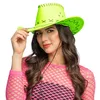 Image de Boland - Chapeau de Cowboy UV Ajustable Savanne, Chapeau Western Fluo, Brille sous la lumière Noire, Accessoire de Costume pour Festival, Carnaval, Enterrement de Vie de Jeune Fille et soirée à thème