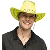 Image de Boland - Chapeau de Cowboy UV Ajustable Savanne, Chapeau Western Fluo, Brille sous la lumière Noire, Accessoire de Costume pour Festival, Carnaval, Enterrement de Vie de Jeune Fille et soirée à thème