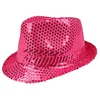 Image de Boland Chapeau à paillettes, unisexe, tenue disco, accessoire, carnaval, costume, fête à thème, rose