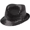 Image de Boland - Chapeau à paillettes, unisexe, tenue disco, accessoire, carnaval, costume, fête déguisée, fête à thème, Noir (Lot de 2)