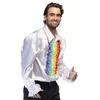 Image de Boland - Chemise de fête UV Mr. Colourful, chemise pour homme, brille sous la lumière noire, haut pour le carnaval, les festivals et les soirées à thème Pride