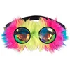 Image de Boland 02651 Lunettes de fête Rave, multicolores, avec peluche et élastique, verres holographiques, fête techno, déguisement, carnaval, fête à thème
