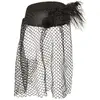 Image de Boland 04129 - Chapeau de veuve noire en feutre avec plume et voile pour costume de carnaval, accessoire de costume pour carnaval et Halloween