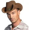 Image de Boland   Chapeau de cowboy Nevada style western, chapeau aspect cuir avec ruban décoratif, accessoire de déguisement pour carnaval, festival et soirée à thème
