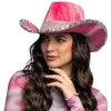 Image de Boland   Chapeau de cowboy Darling avec dégradé de couleurs, chapeau western pour soirée à thème, carnaval, accessoires pour costumes de carnaval, enterrement de vie de garçon/jeune fille, festival