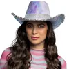 Image de Boland   Chapeau de cowboy Darling avec dégradé de couleurs, chapeau western pour soirée à thème, carnaval, accessoires pour costumes de carnaval, enterrement de vie de garçon/jeune fille, festival