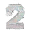 Image de Boland - Chiffres Pinata, taille 40 x 28 x 8 cm, chiffre holographique, numéro, argent, Jubilé, Anniversaire, Décoration, Jeu de fête