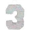 Image de Boland - Chiffres Pinata, taille 40 x 28 x 8 cm, chiffre holographique, numéro, argent, Jubilé, Anniversaire, Décoration, Jeu de fête