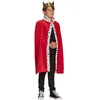 Image de Boland 36100-Manteau royal Deluxe, robe de 90 cm de long, rouge-blanc-noir, fourrure synthétique à pois, aspect hermine, maison royale,souverain,carnaval,mardi gras,fête à thème,déguisement, théâtre