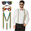 Image de Boland - Set d'accessoires de fête, set de 3 pièces, lunettes, noeud et bretelles, paillettes brillantes, accessoires de costume, carnaval, réveillon, fête à thème