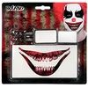 Image de Boland 45098   Kit de maquillage clown terrible, 1 tatouage buccal autocollant, 1 maquillage gras, 2 crayons de maquillage, 1 éponge, kit de maquillage, kit de maquillage, Evil Clown, Es, Halloween
