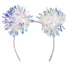 Image de Boland 52194 - Diadème LED Sparkle, bandeau avec pompon et lumières, accessoires lumineux pour le carnaval et les soirées à thème, tenue de fête