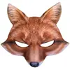 Image de Boland - Demi-masque, masque animalier avec impression réaliste et élastique, idéal pour les déguisements d'animaux pour le carnaval, Halloween ou une fête à thème, Beige (Lot de 2)