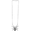Image de Boland 72052 - Collier araignée, 1 pièce, taille unique, argent, veuve noire, bijoux fantaisie, collier, accessoire, déguisement, halloween, carnaval, fête à thème, sorcière, gothique, vampire