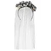 Image de Boland 72126 - Serre-tête de mariée zombie avec voile, roses et têtes de mort - Costume gothique, carnaval, fête à thème, Halloween