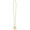 Image de Boland - 72326 - Collier tête de mort, or, collier pour carnaval et Halloween, bijoux fantaisie, accessoires de déguisement