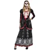 Image de Boland - Costume Adulte tête de Mort, Robe Longue et Tour de Cou, Senora Adriana, Dia de Los Muertos, déguisement, Halloween, Carnaval, fête à thème