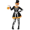 Image de Boland - Costume Funky Skeleton pour femme | Chapeau, collier, robe, pantalon, costume pour femme, Halloween, carnaval et soirée à thème, squelette