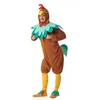 Image de Boland - Costume de poule en peluche, ensemble pour adultes, combinaison avec capuche, col et jambières pour le carnaval et les fêtes à thème
