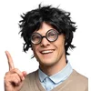 Image de Boland - 85068 - Perruque Nerd pour adultes, coiffure en cheveux synthétiques pour une fête à thème ou pour le carnaval, accessoire pour les costumes de carnaval, Noir