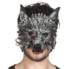Image de Boland 97516 Demi-masque de loup-garou pour adulte, gris, taille unique, 1 pièce