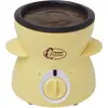Image de Bestron Fondue au chocolat pour 2 personnes, appareil a fondue au chocolat avec y compris 10 brochettes, 10 fourchettes et 1x spatule, mini-fondue, 25 watts, Couleur: Jaune